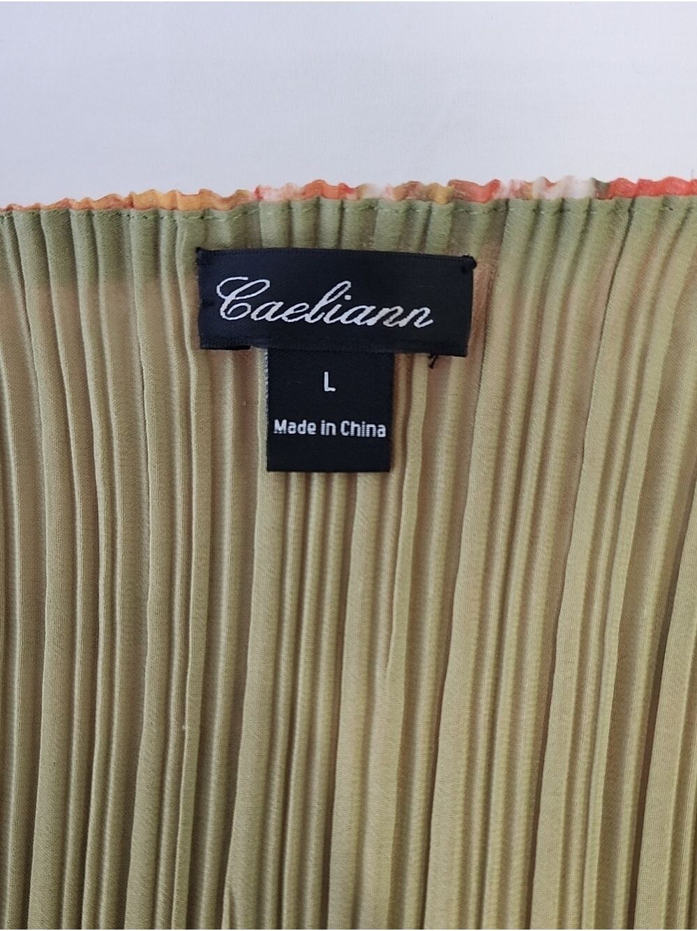 Caeliann Floral Pleated Dress Sleeveless Plisse Green Orange Sz Lg Forest Fairy - Picture 4 of 9
